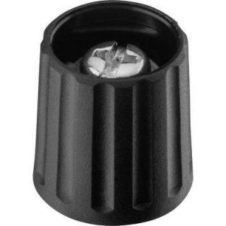 Knoflík polyamid; Øhřídel 4mm; Ø10x13,7mm; černý; hladký hřídel