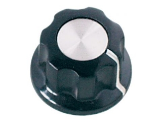 Knoflík plastový, průměr 19,5mm, osa 6mm, pojistný šroubek S8860 černý