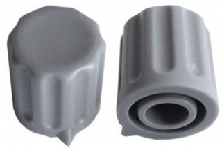 Přístrojový knoflík, 14x15mm, hřídel 6mm, šedý s šipkou