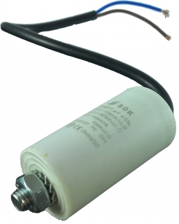 Kondenzátor motorový rozběhový 3uF/450V AC, Ø30x59mm, kabel