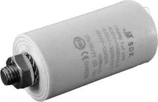 Kondenzátor motorový rozběhový 5uF/450V AC, Ø30x58mm
