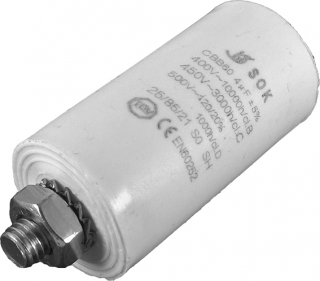 Kondenzátor motorový rozběhový 4uF/450V AC, Ø30x58mm