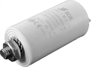 Kondenzátor motorový rozběhový 2uF/450V AC, Ø25x58mm