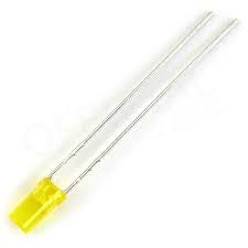 LED 3mm žlutá 1-4mcd L-424YDT, PLOCHÉ ČELO