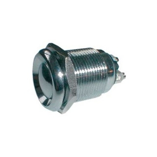 Tlačítko kul. spínací. 2pin OFF-(ON) 250V/2A kovové (antivandal)