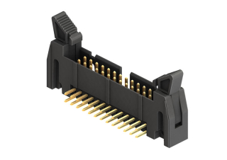 IDC zástrčka 26 pinů 90° s pojistkou, dps, rozteč vývodů 2,54 mm