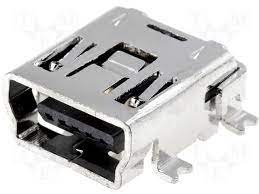 USB B mini zdířka smd montáž ležatá