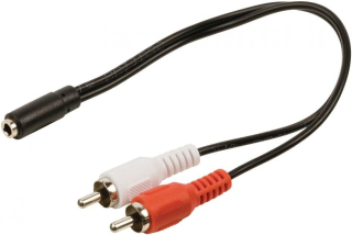 Redukce Jack 3.5 stereo zdířka / 2xCINCH na kabelu 0,2m