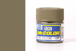 Barva akrylová Gunze č. 530 : Pololesklá IDF šedá (Mr. Color IDF Gray 3 (Modern) C530 10 ml