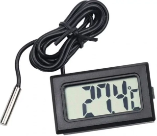 Panelový LCD teploměr TFY-10 se sondou 95cm, černý
