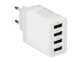 Adaptér 230V/ 30W 4xUSB bílý