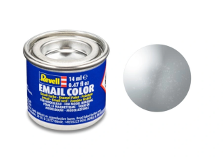Barva emailová Revell č. 90 : Stříbrná metalická (Silver Metallic) 14 ml