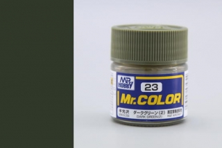 Barva akrylová Gunze č. 23 : Pololeská tmavě zelená 2 (Mr. Color Dark Green (2) C023) 10 ml
