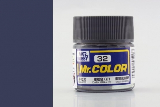 Barva akrylová Gunze č. 32 : Pololesklá tmavě šedá 2 (Mr. Color Dark Gray (2) C032) 10 ml