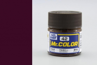 Barva akrylová Gunze č. 42 : Pololesklá mahagonová (Mr. Color Mahagony C042) 10 ml