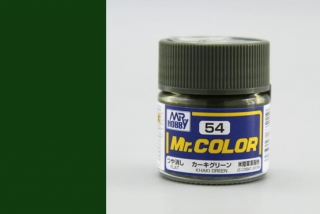 Barva akrylová Gunze č. 54 : Matná khaki zelená (Mr. Color Khaki Green C054) 10 ml