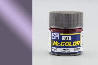 Barva akrylová Gunze č. 61 : Metalická opálený kov (Mr. Color Metallic Burnt Iron C061) 10 ml