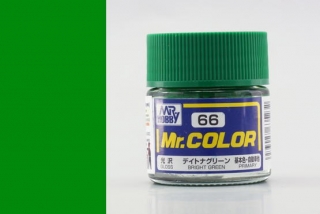 Barva akrylová Gunze č. 66 : Lesklá jasně zelená (Mr. Color Bright Green C066) 10 ml