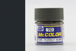 Barva akrylová Gunze č. 70 : Matná tmavě zelená (Mr. Color Dark Green C070) 10 ml