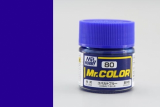 Barva akrylová Gunze č. 80 : Lesklá kobaltová modrá (Mr. Color Cobalt Blue C080) 10 ml