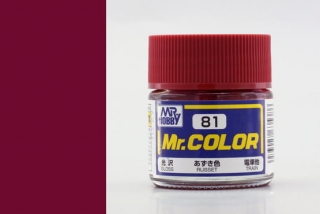 Barva akrylová Gunze č. 81 : Lesklá červenohnědá (Mr. Color Russet C081) 10 ml