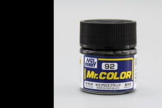Barva akrylová Gunze č. 92 : Pololesklá černá (Mr. Color Semi Gloss Black C092) 10 ml
