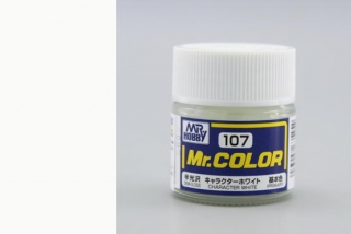 Barva akrylová Gunze č.107 : Pololesklá bílá figury (Mr.Color Character White C107) 10 ml