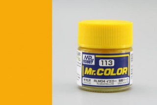 Barva akrylová Gunze č.113 : Pololesklá RLM04 žlutá (Mr.Color RLM04 Yellow C113) 10 ml
