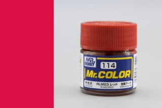 Barva akrylová Gunze č.114 : Pololesklá RLM23 červená (Mr.Color RLM23 Red C114) 10 ml