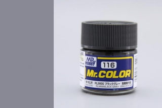 Barva akrylová Gunze č.116 : Pololesklá RLM66 černo šedá (Mr.Color RLM66 Black Gray C116) 10 ml