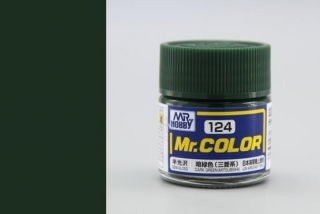 Barva akrylová Gunze č.124 : Pololesklá tmavě zelená (Mr.Color Dark Green (Mitsubishi) C124) 10 ml
