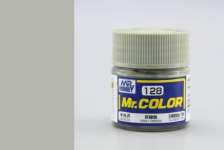 Barva akrylová Gunze č.128 : Pololesklá šedozelená (Mr.Color Gray Green C128) 10 ml