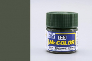 Barva akrylová Gunze č.129 : Pololesklá tmavě zelená N (Mr.Color Dark Green (Nakajima) C129) 10 ml