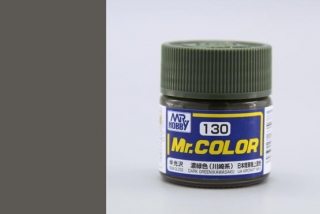 Barva akrylová Gunze č.130 : Pololesklá tmavě zelená K (Mr.Color Dark Green (Kawasaki) C130) 10 ml