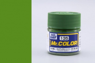 Barva akrylová Gunze č.135 : Matná ruská zelená 1 (Mr.Color Russian Green(1) C135) 10 ml
