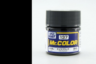 Barva akrylová Gunze č.137 : Matná černé pneumatiky (Mr.Color Tire Black C137) 10 ml