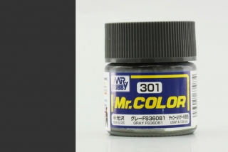 Barva akrylová Gunze č.301 : Pololesklá FS36081 šedá (Mr.Color FS36081 Gray C301) 10 ml