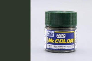 Barva akrylová Gunze č.302 : Pololesklá FS34092 zelená (Mr.Color FS34092 Green C302) 10 ml