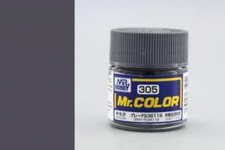 Barva akrylová Gunze č.305 : Pololesklá FS36118 šedá (Mr.Color FS36118 Gray C305) 10 ml