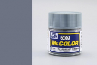 Barva akrylová Gunze č.307 : Pololesklá FS36320 šedá (Mr.Color FS36320 Gray C307) 10 ml