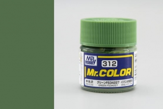 Barva akrylová Gunze č.312 : Pololesklá FS34227 zelená (Mr.Color FS34227 Green C312) 10 ml