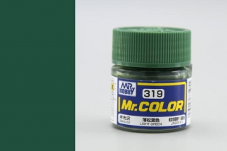 Barva akrylová Gunze č.319 : Pololesklá světle zelená (Mr.Color Light Green C319) 10 ml