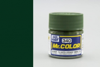 Barva akrylová Gunze č.340 : Pololesklá FS34097 polní zelená (Mr.Color FS34097 Field Green C340) 10 ml