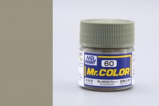 Barva akrylová Gunze č. 60 : Pololesklá RLM02 šedá (Mr. Color RLM02 Gray C060) 10 ml