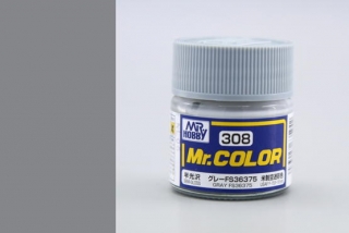 Barva akrylová Gunze č.308 : Pololesklá FS36375 šedá (Mr.Color FS36375 Gray C308) 10 ml