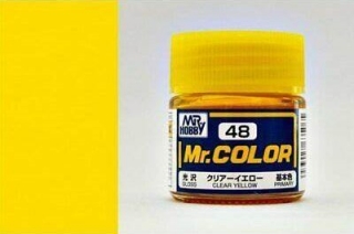 Barva akrylová Gunze č. 48 : Transparentní žlutá (Mr.Color Clear Yellow C048) 10 ml