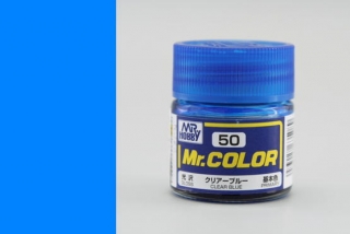 Barva akrylová Gunze č. 50 : Transparentní modrá (Mr.Color Clear Blue C050) 10 ml